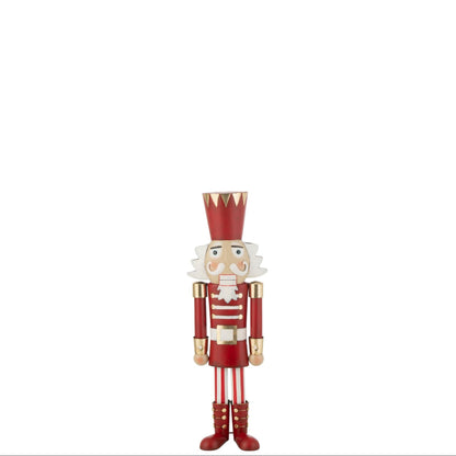 Notenkraker van J-Line in rood en goud metaal, 89cm hoog met klassiek uniform
