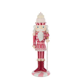 Notenkraker Snoep van J-Line in wit en roze, 38cm hoog met snoepdetails