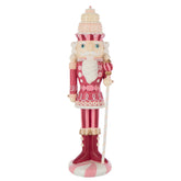 Notenkraker Snoep van J-Line in wit en roze, 55,5cm hoog met snoepdetails