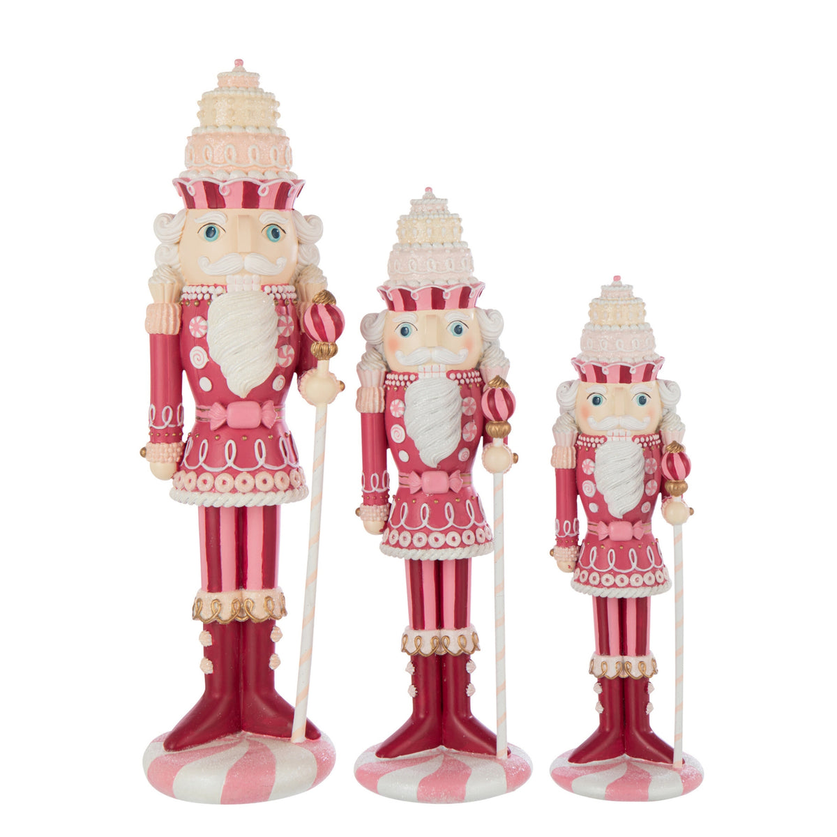 Wit met roze notenkraker van J-Line gestyled bij de kerstboom
