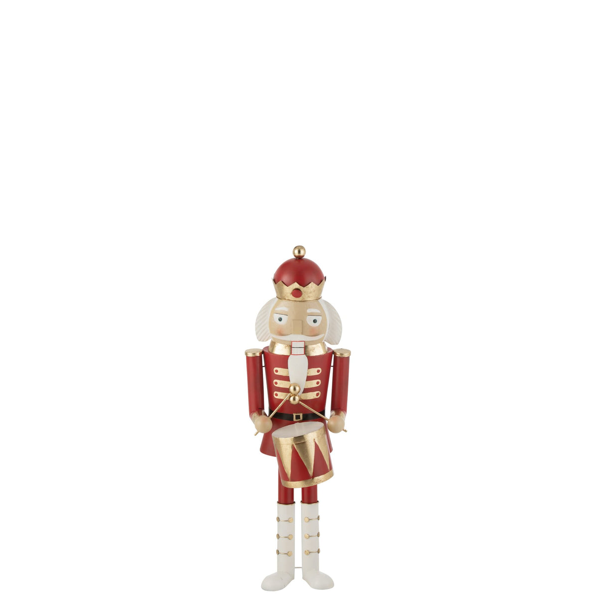 Notenkraker Trommel Ijzer Rood/Goud Medium H106,5cm J-Line