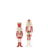 Set van 2 notenkrakers van J-Line in rood en goud metaal, 43cm hoog