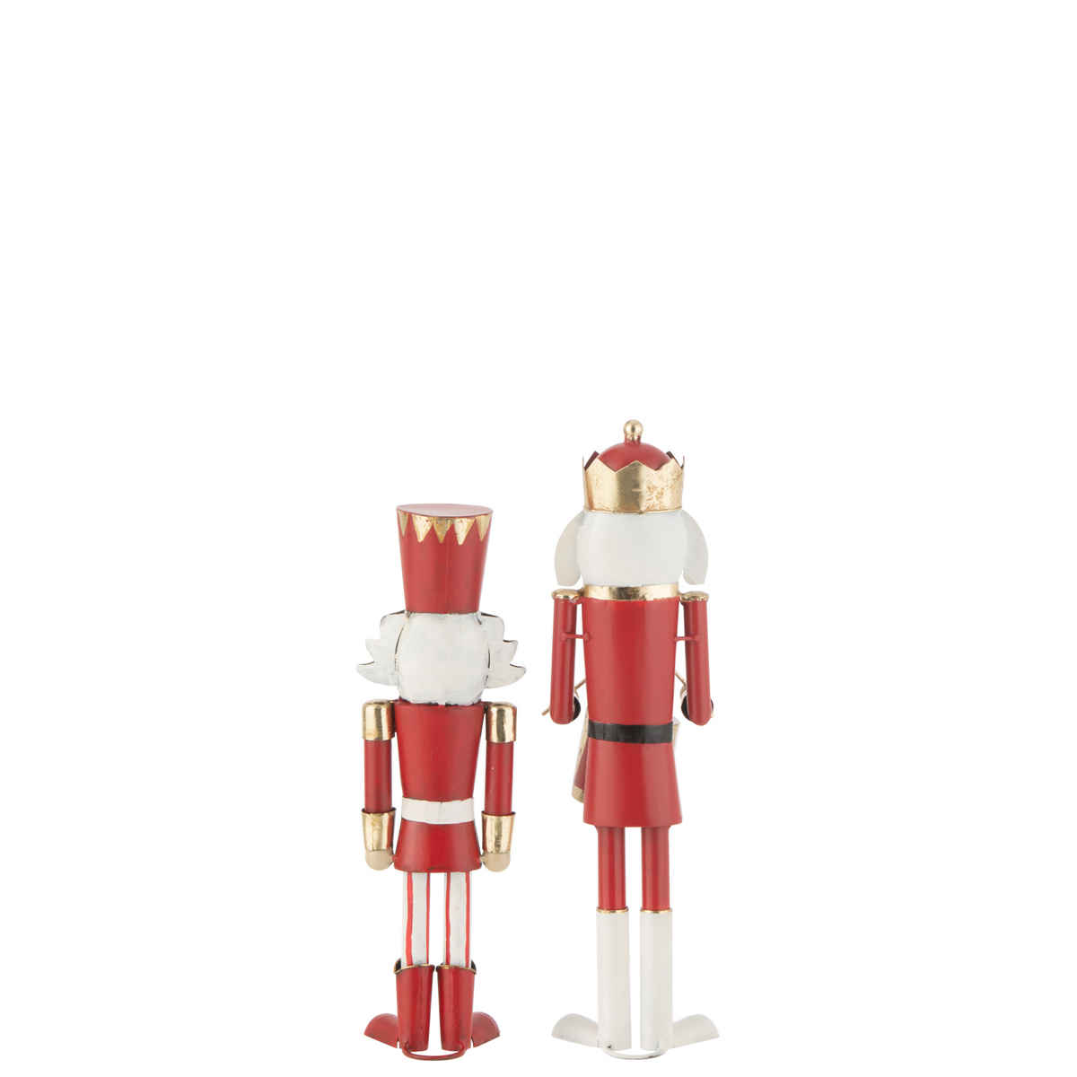 Rood met gouden notenkrakers van J-Line naast elkaar als kerstdecoratie