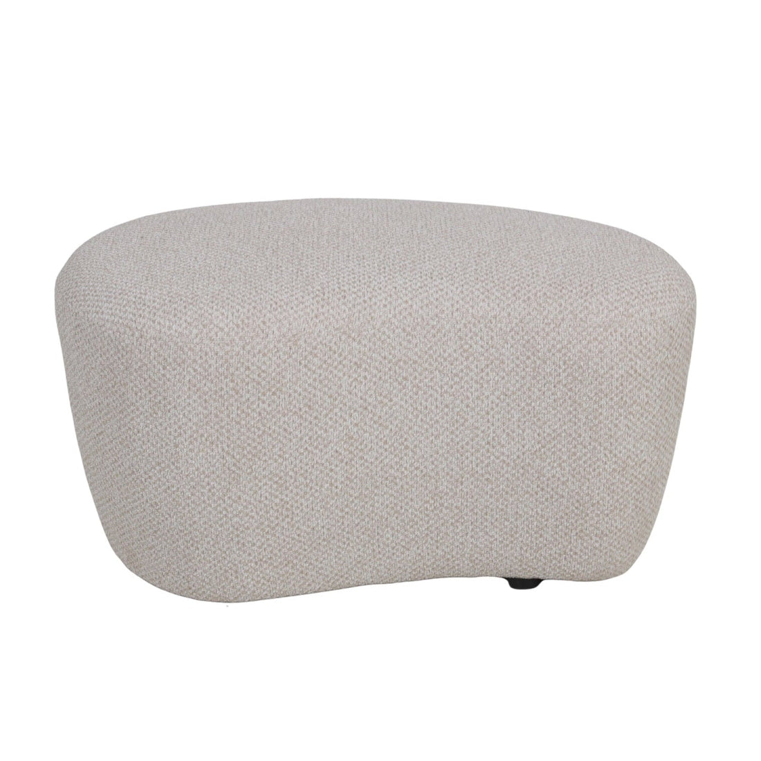 Nuvio Poef Stof Beige Organisch Hoog Opulence van PTMD, hoge poef met organische vorm in beige stof op witte achtergrond