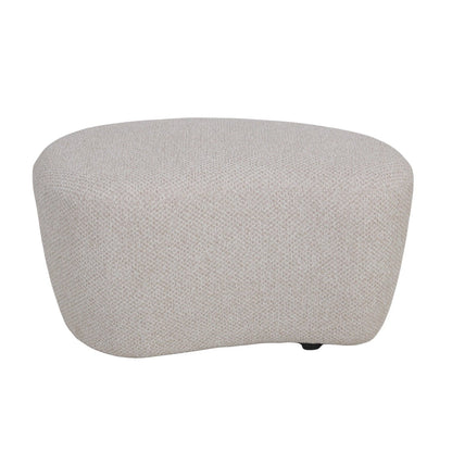 Nuvio Poef Stof Beige Organisch Hoog Opulence van PTMD, hoge poef met organische vorm in beige stof op witte achtergrond