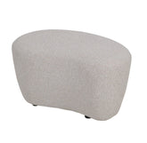 Nuvio Poef Stof Beige Organisch Hoog Opulence van PTMD, hoge poef met organische vorm in beige vanuit een andere hoek