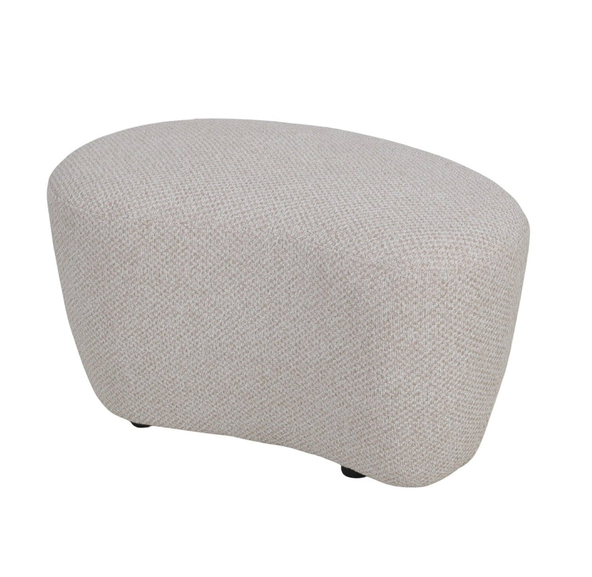 Nuvio Poef Stof Beige Organisch Hoog Opulence van PTMD, hoge poef met organische vorm in beige vanuit een andere hoek