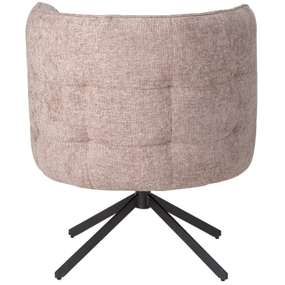 Odin Pink diningchair legacy 14 flamingo black leg PTMD - Eetkamerstoel - PTMD - livinglovely.nl