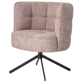 Odin Pink diningchair legacy 14 flamingo black leg PTMD - Eetkamerstoel - PTMD - livinglovely.nl