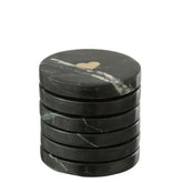 Onderzetter Hart Marmer Zwart/Goudkleurig Set van 6 - Onderzetter - J-Line - livinglovely.nl