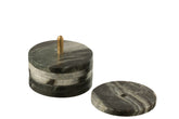 Onderzetter Rond Marmer Zwart/Lichtgrijs Set van 6 - Onderzetter - J-Line - livinglovely.nl