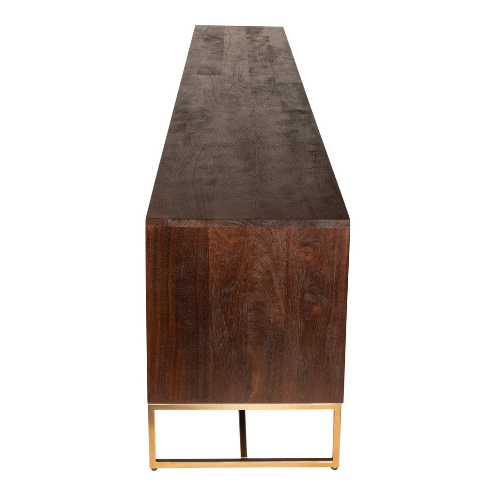 Onyx TVMeubel Bruin Goud PTMD - TV meubel - PTMD - livinglovely.nl