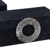 Opbergbox Hazael - 36x25x13 cm - Suede - Zilver - Set van 2 PTMD - Opbergdoos - PTMD - livinglovely.nl