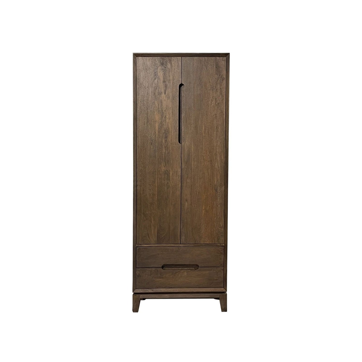 Opbergkast Cortez van Livingfurn in mangohout Malta, 200 cm hoog en 75 cm breed