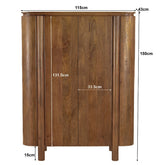 Afmetingen Opbergkast Salano 150cm: L115cm x B43cm x H150cm
