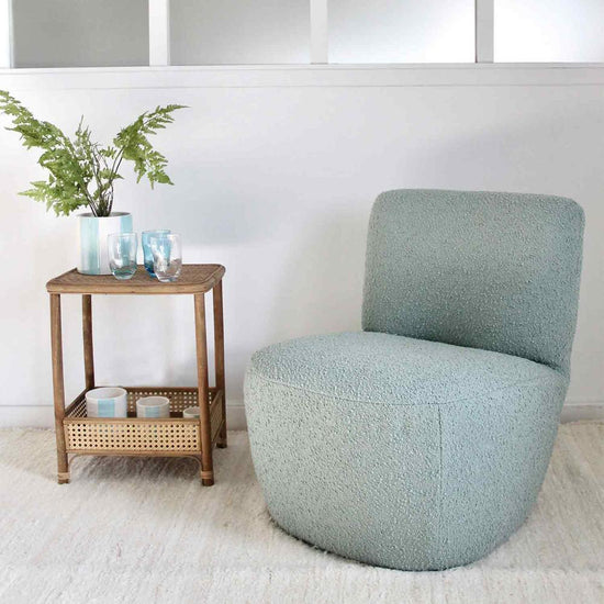 OPJET Armchair Eve Boucle Blue/Green , loungestoel , OPJET , livinglovely.nl