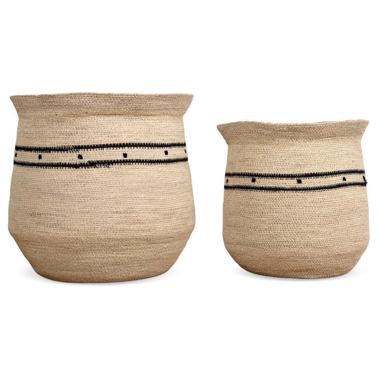 OPJET Baskets Inspiration Natural/Black Set Of 2 , Mand , OPJET , livinglovely.nl