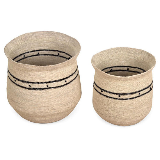 OPJET Baskets Inspiration Natural/Black Set Of 2 , Mand , OPJET , livinglovely.nl