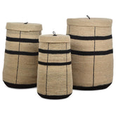 OPJET Laundry Baskets Natural/Black Set of 3 , Mand , OPJET , livinglovely.nl