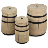 OPJET Laundry Baskets Natural/Black Set of 3 , Mand , OPJET , livinglovely.nl