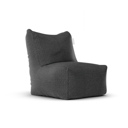 Original Junior Lounge Seat Anthracite van Laui Lounge, compacte antracietgrijze loungestoel schuin van links voren