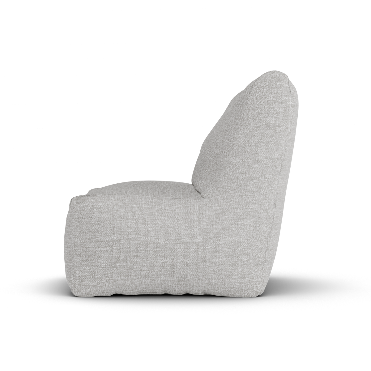 Asgrijze Junior Lounge Seat van Laui Lounge van opzij, met rughoogte van 74 centimeter