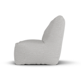 Asgrijze Junior Lounge Seat van Laui Lounge van opzij, met rughoogte van 74 centimeter
