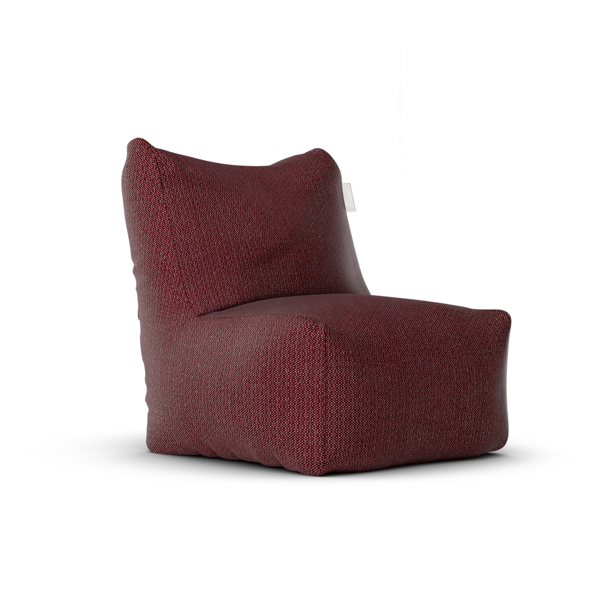 Original Junior Lounge Seat Burgundy van Laui Lounge, compacte bordeauxrode loungestoel schuin van links voren