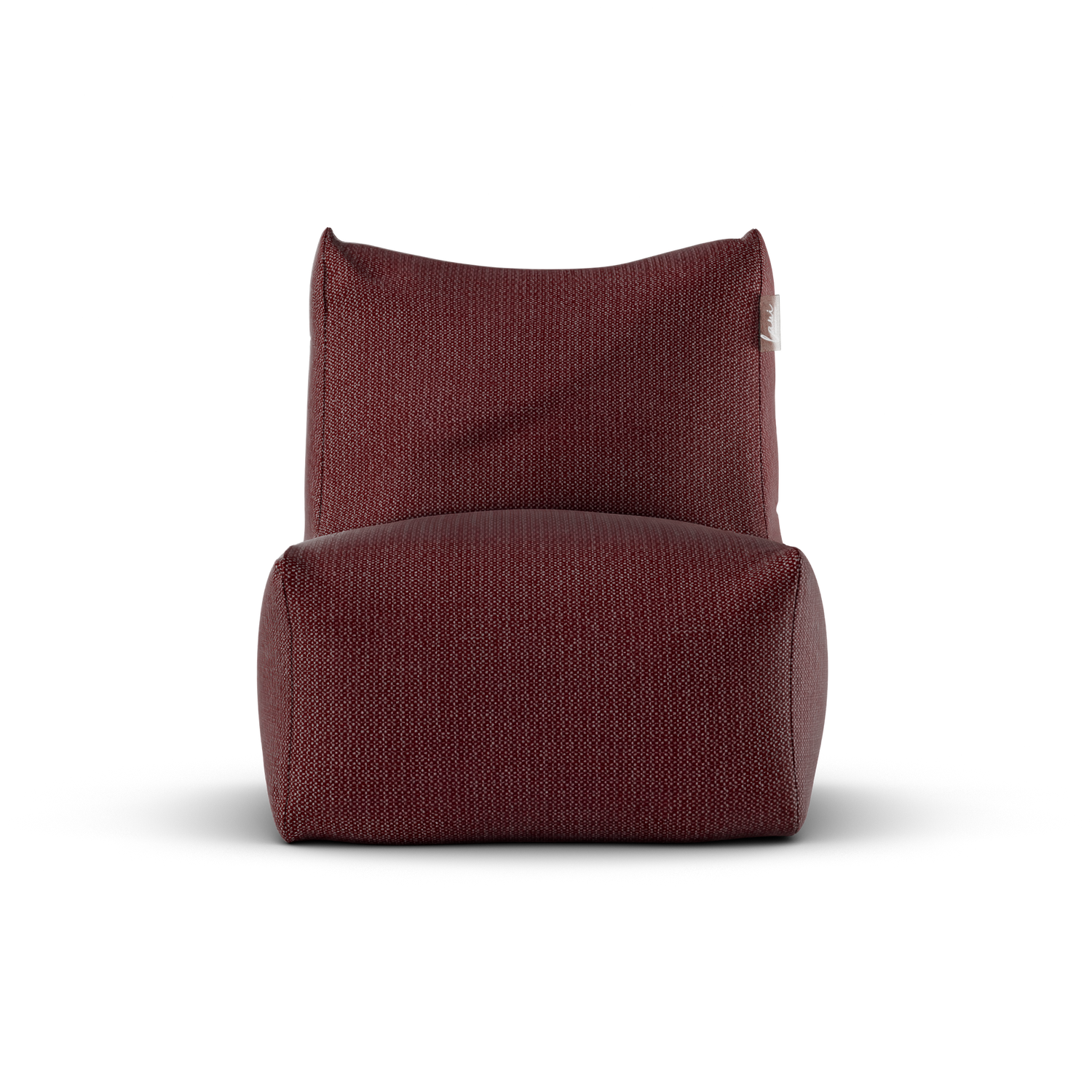 Bordeauxrode Junior Lounge Seat van Laui Lounge van voren, met zitting van 68 bij 68 centimeter