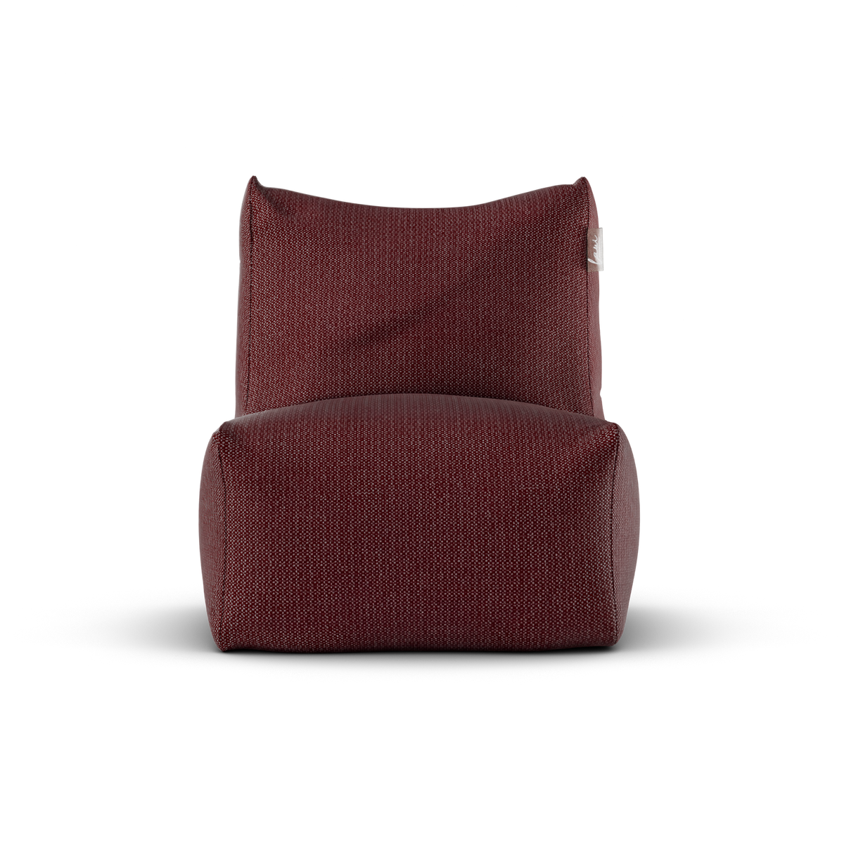 Bordeauxrode Junior Lounge Seat van Laui Lounge van voren, met zitting van 68 bij 68 centimeter