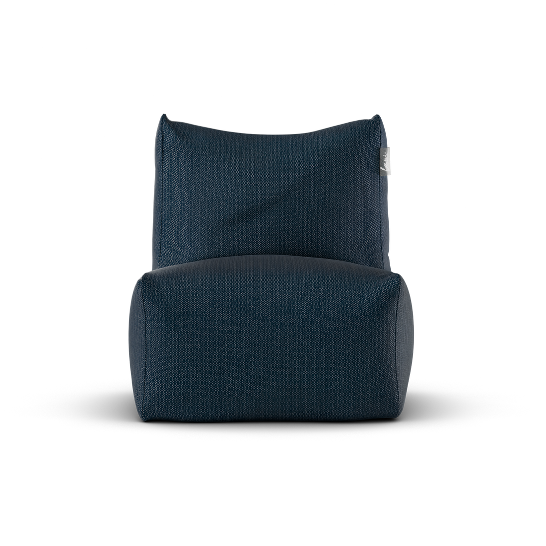 Marineblauwe Junior Lounge Seat van Laui Lounge van voren, met zitting van 68 bij 68 centimeter