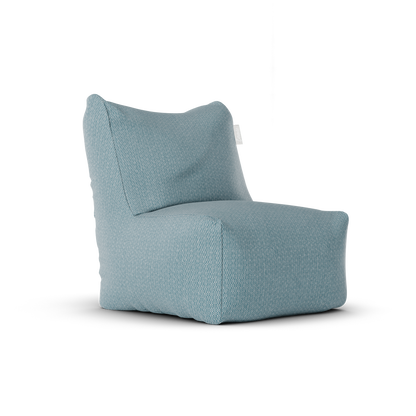 Original Junior Lounge Seat Sky Blue van Laui Lounge, compacte lichtblauwe loungestoel schuin van links voren