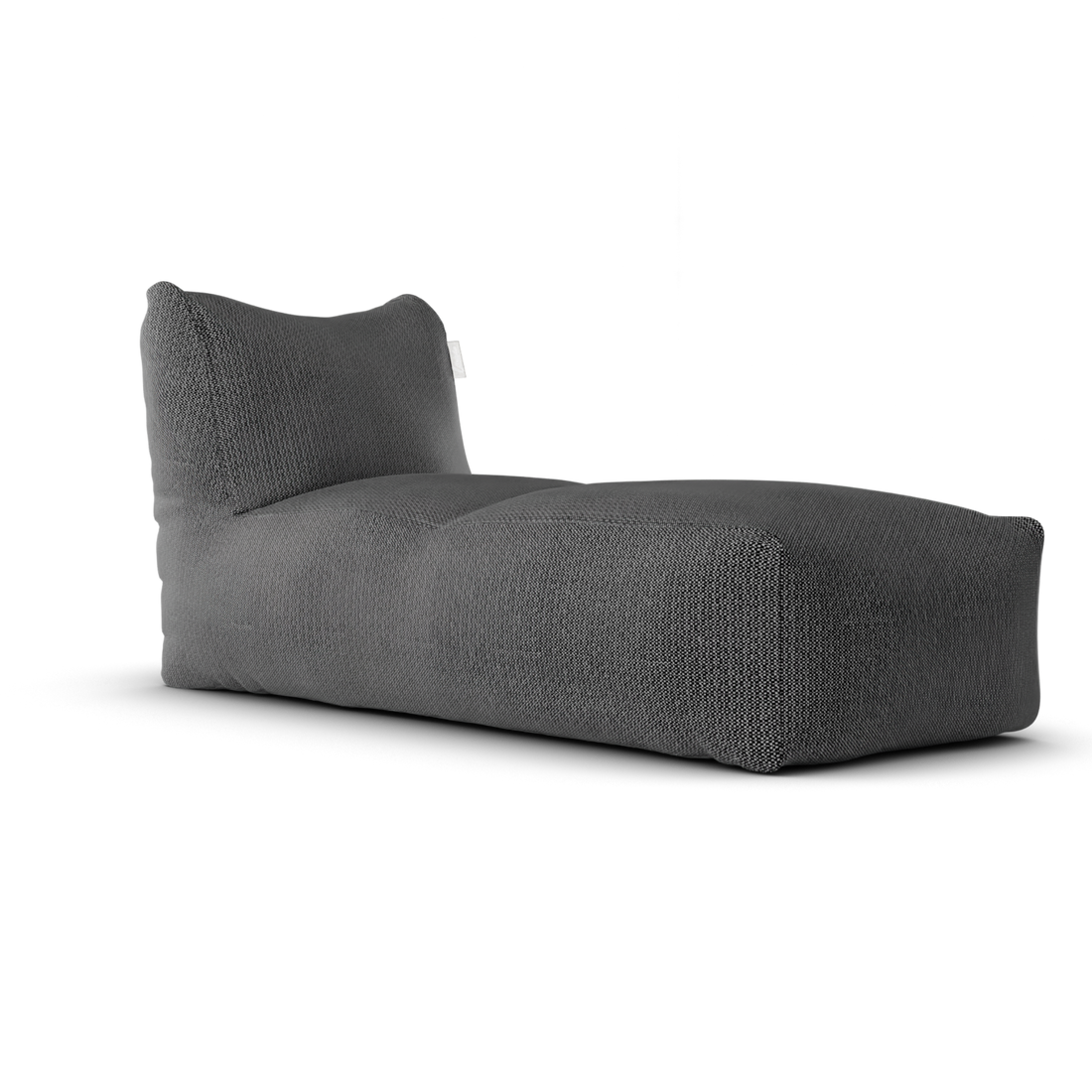 Original Long Chair Anthracite van Laui Lounge, antracietgrijze loungestoel van waterafstotende stof schuin van voren