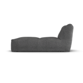 Antraciet Long Chair van Laui Lounge van opzij, met zichtbare rughoogte van 74 centimeter
