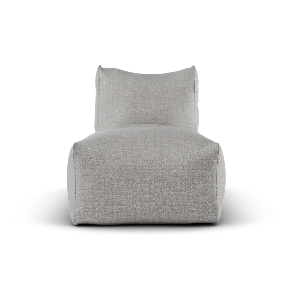 Asgrijze Long Chair van Laui Lounge van voren, met brede zitting van 68 centimeter