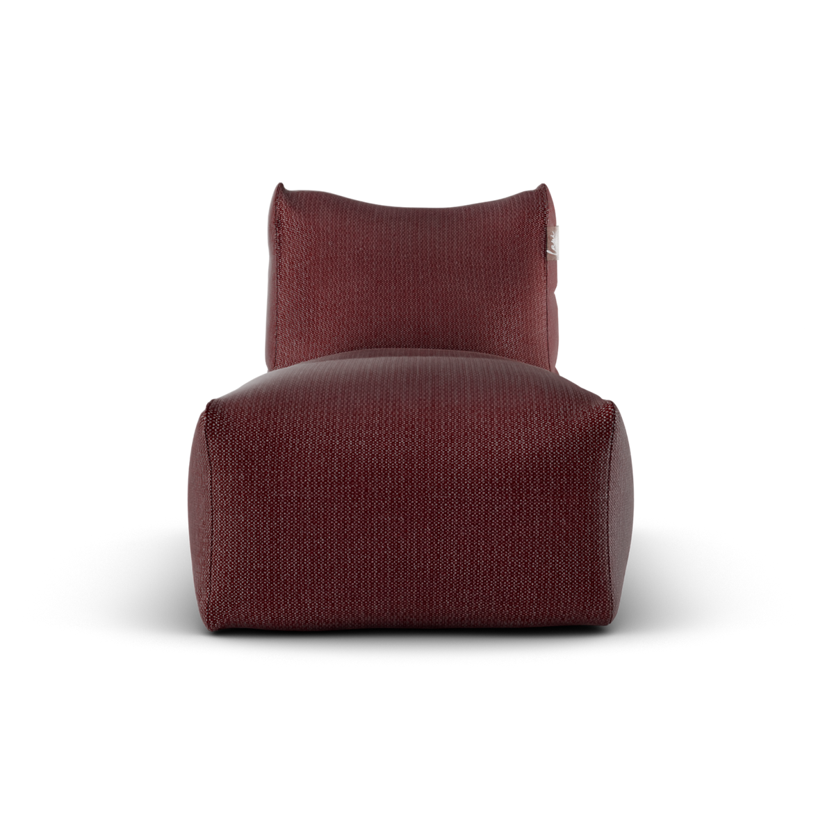 Laui Lounge loungestoel in burgundy van voren, met brede zitting van 68 centimeter