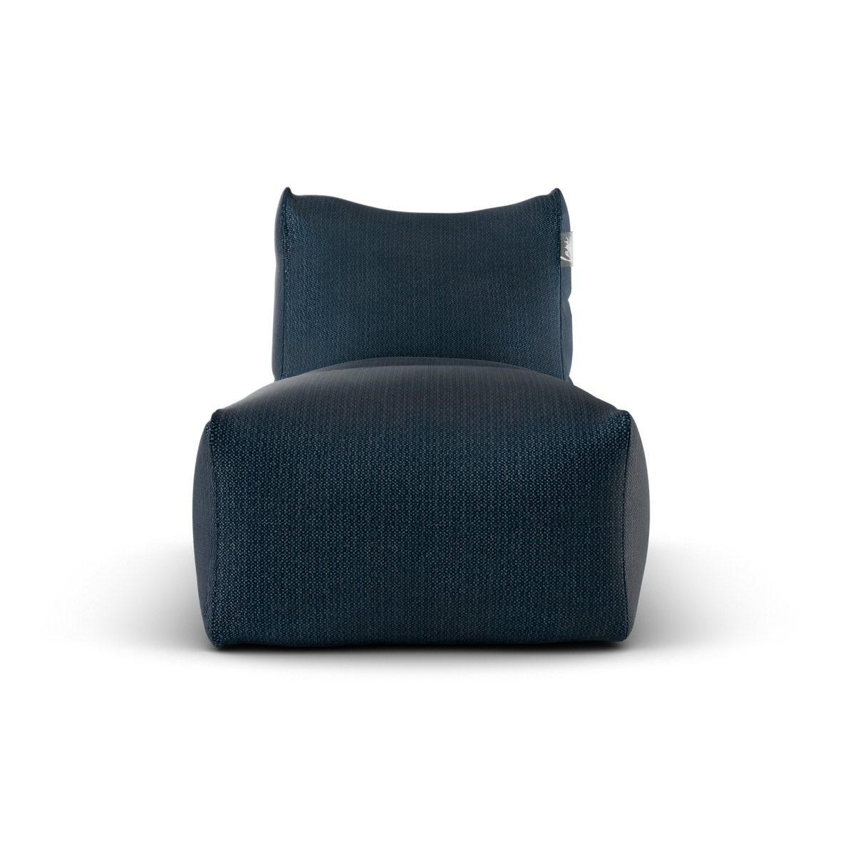 Laui Lounge loungestoel in marine van voren, met brede zitting van 68 centimeter