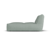 Laui Lounge loungestoel in sea green van opzij, met zichtbare diepte van 150 centimeter