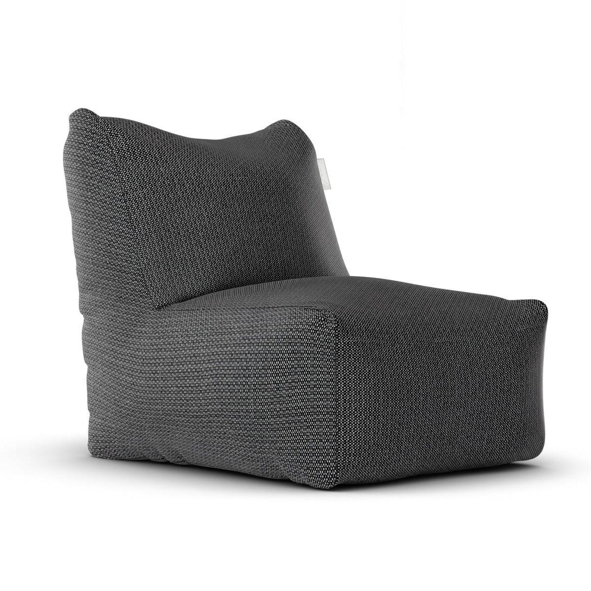 Original Lounge SeatXL Anthracite van Laui Lounge, antracietgrijze loungestoel van waterafstotende stof schuin van voren