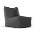 Original Lounge SeatXL Anthracite van Laui Lounge, antracietgrijze loungestoel van waterafstotende stof schuin van voren