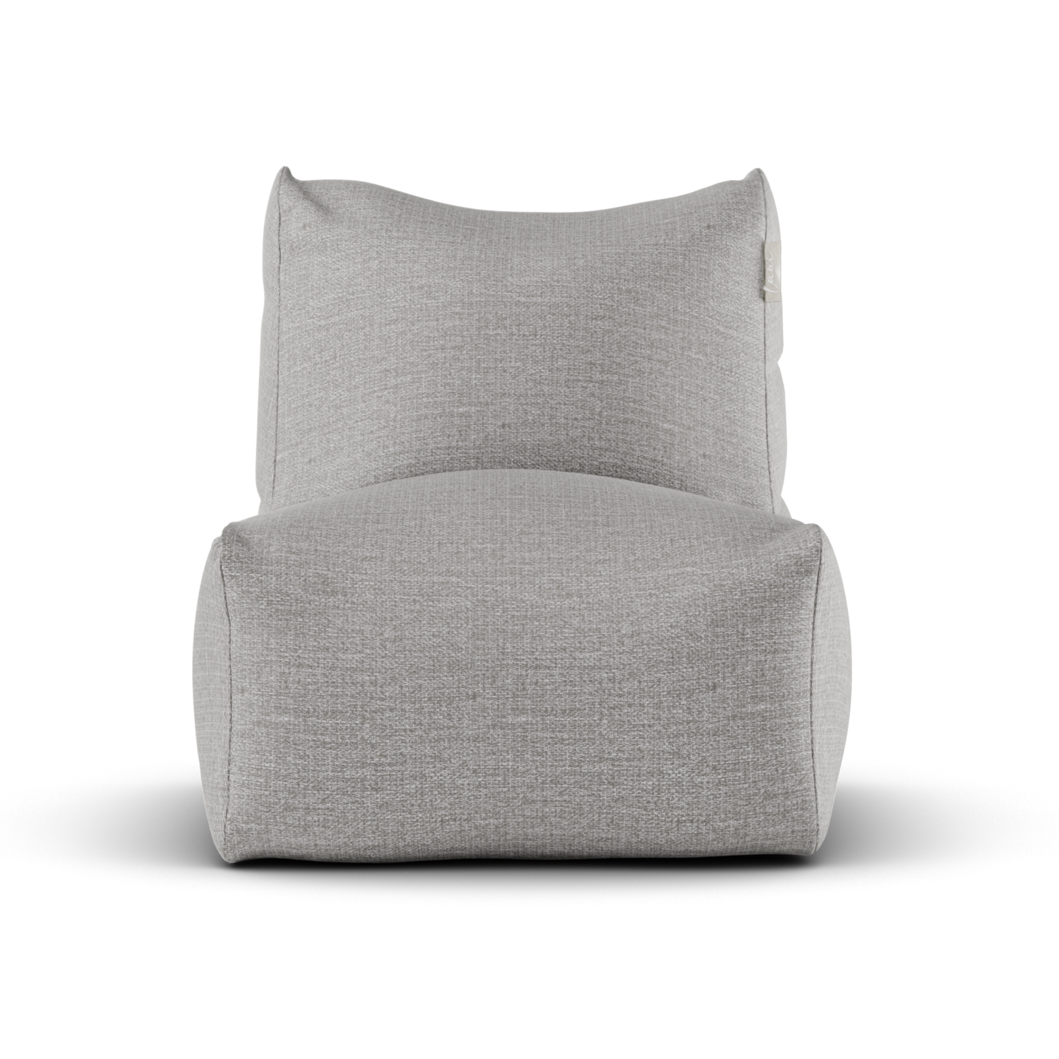 Asgrijze Lounge SeatXL van Laui Lounge van voren, met brede zitting van 68 centimeter