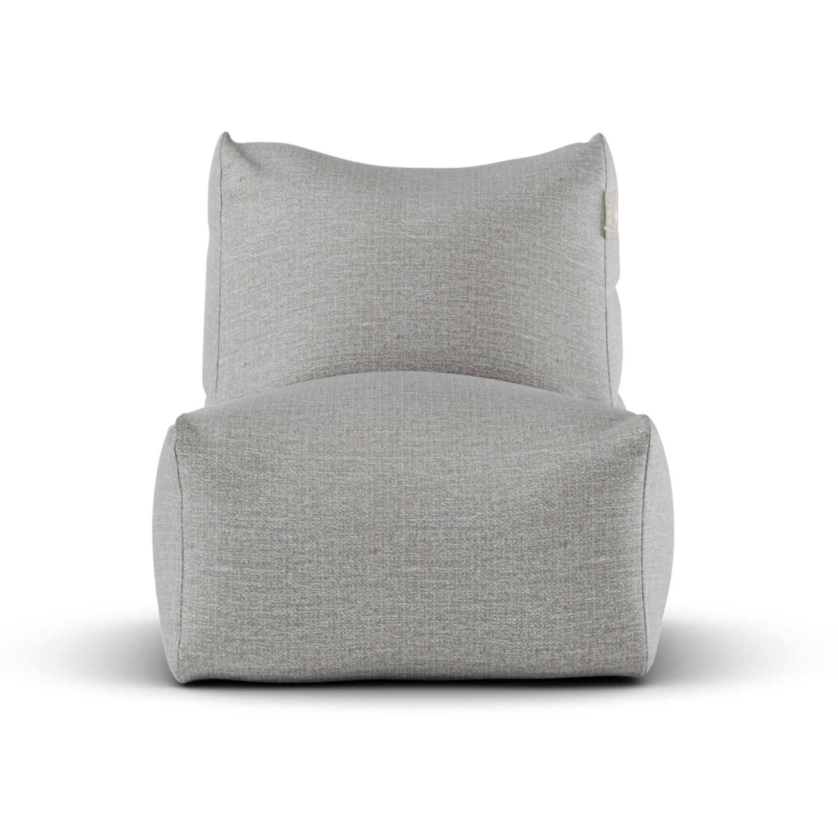 Asgrijze Lounge SeatXL van Laui Lounge van voren, met brede zitting van 68 centimeter