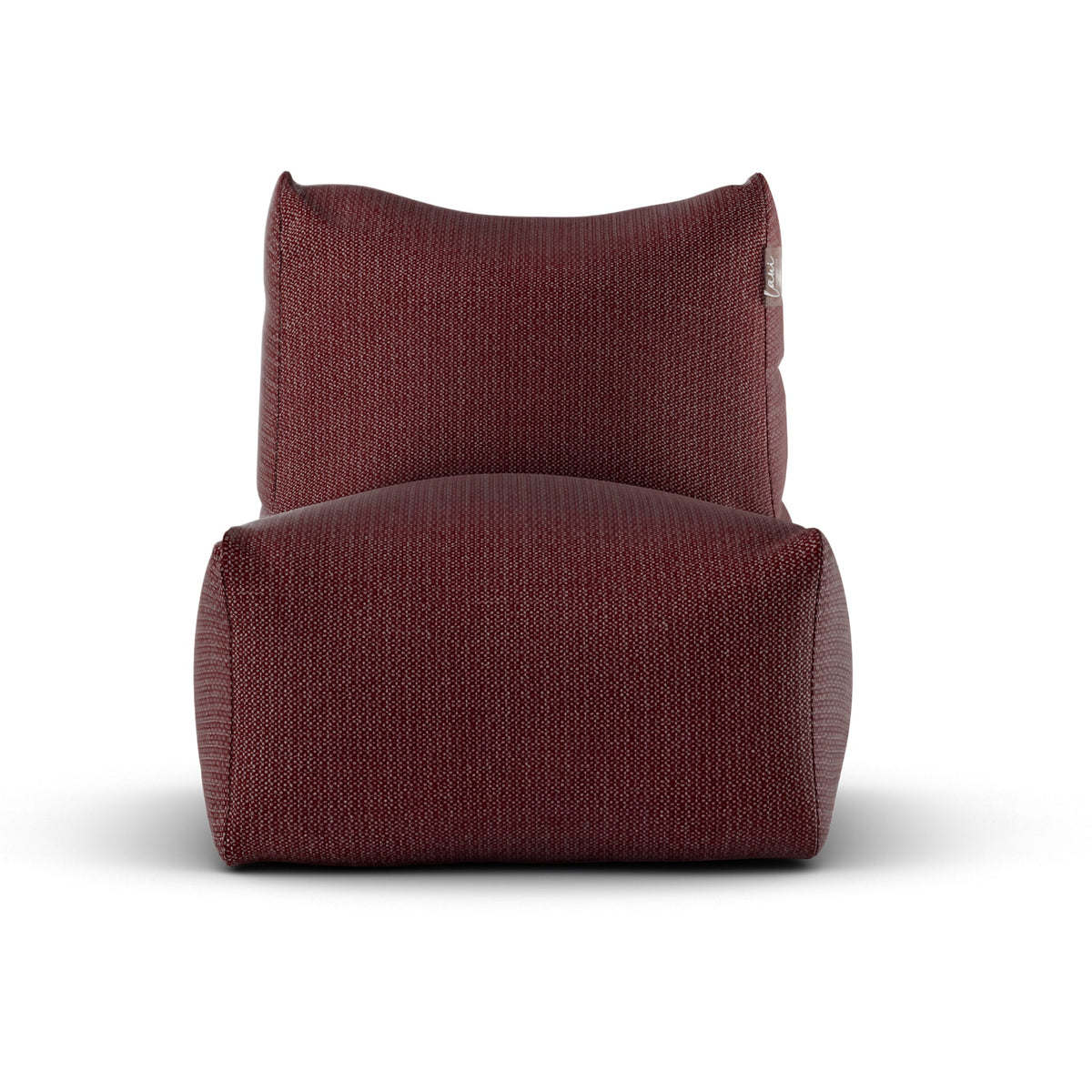 Bordeauxrode Lounge SeatXL van Laui Lounge van voren, met brede zitting van 68 centimeter