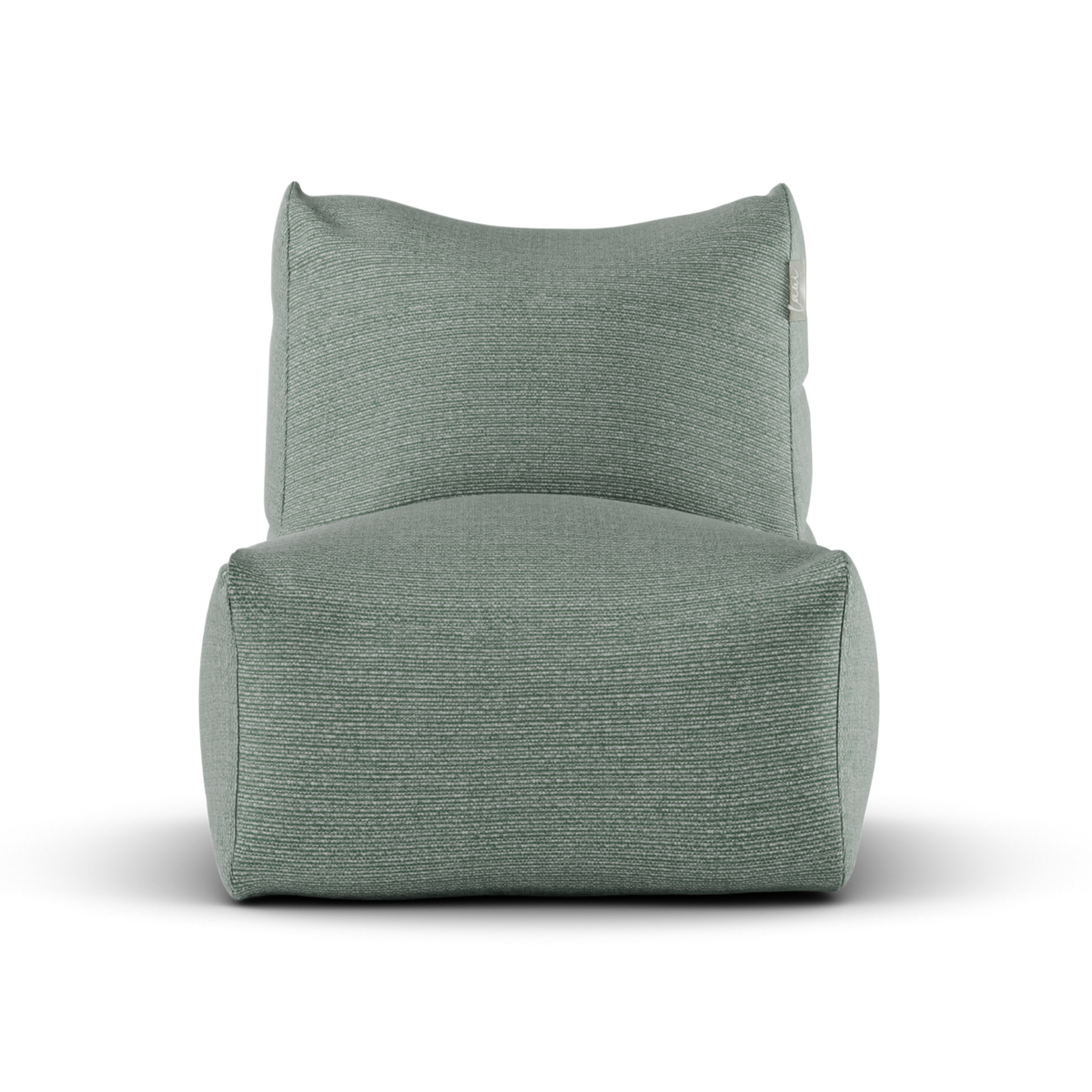 Zeegroene Lounge SeatXL van Laui Lounge van voren, met brede zitting van 68 centimeter