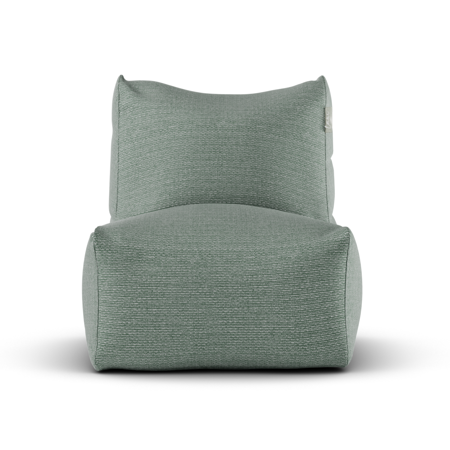 Zeegroene Lounge SeatXL van Laui Lounge van voren, met brede zitting van 68 centimeter