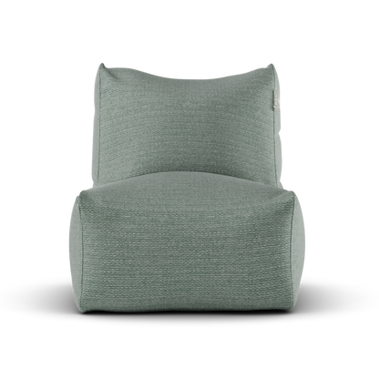 Zeegroene Lounge SeatXL van Laui Lounge van voren, met brede zitting van 68 centimeter