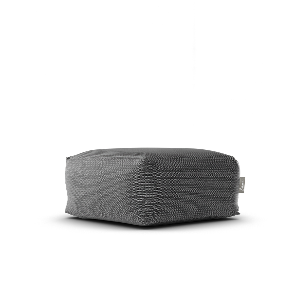 Laui Lounge Original Square Pouf Anthracite, vierkante poef van 68x68 cm schuin van voren