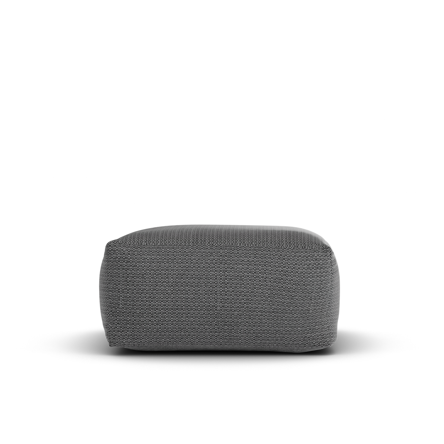 Zijaanzicht van de antraciete Square Pouf van Laui Lounge met een zithoogte van 34 cm