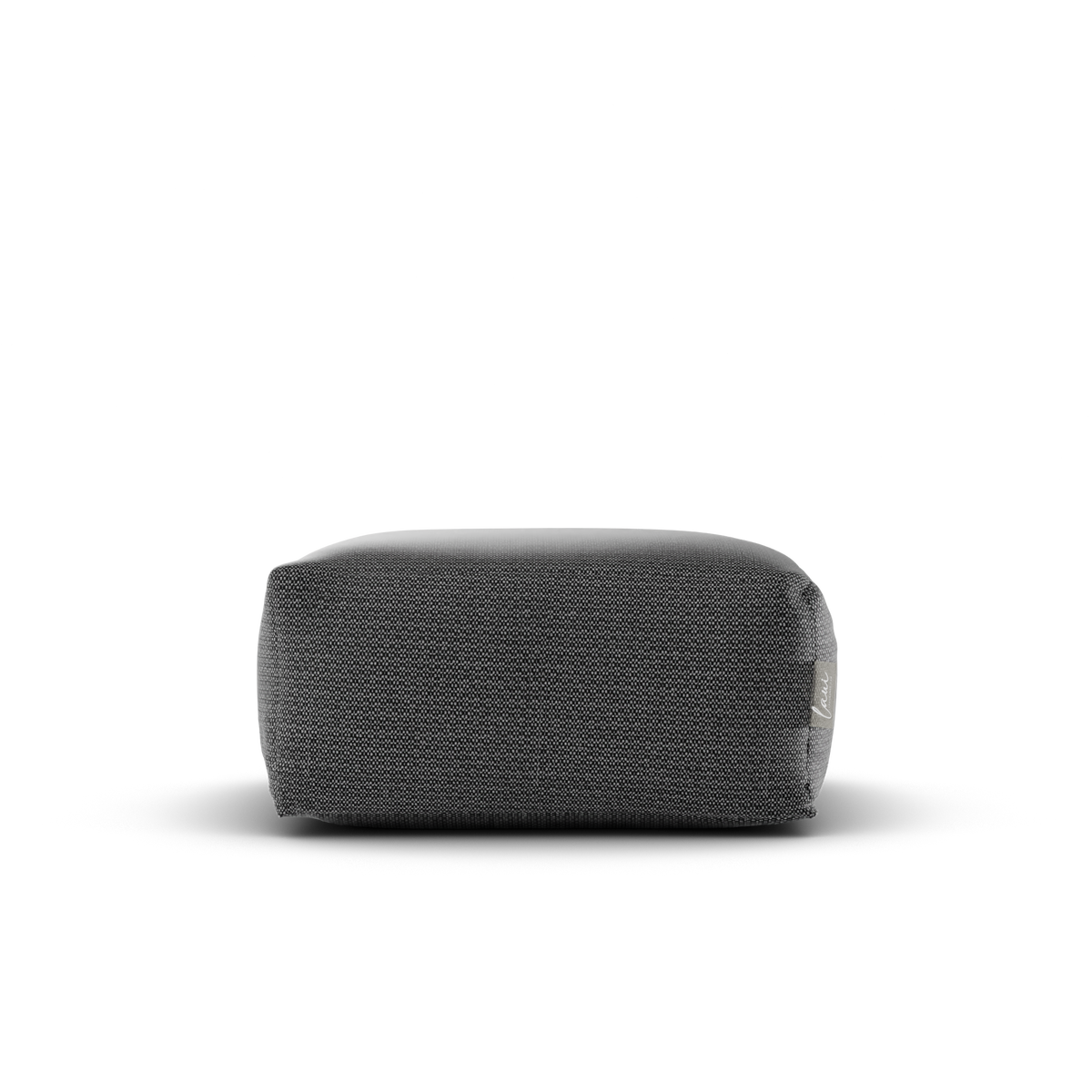 Vooraanzicht van de waterafstotende Original Square Pouf Anthracite voor binnen en buiten