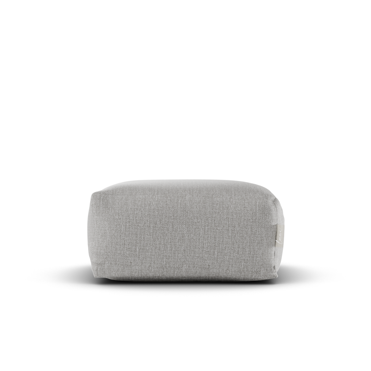 Vooraanzicht van de grijze Original Square Pouf van Laui Lounge voor binnen en buiten